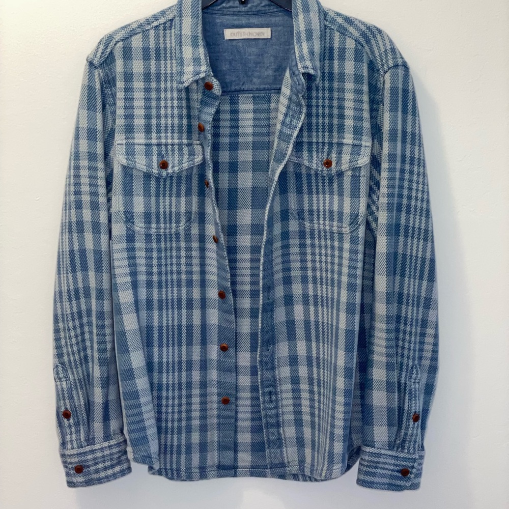 Outerknown Blanket Shirt Light Blue Plaid